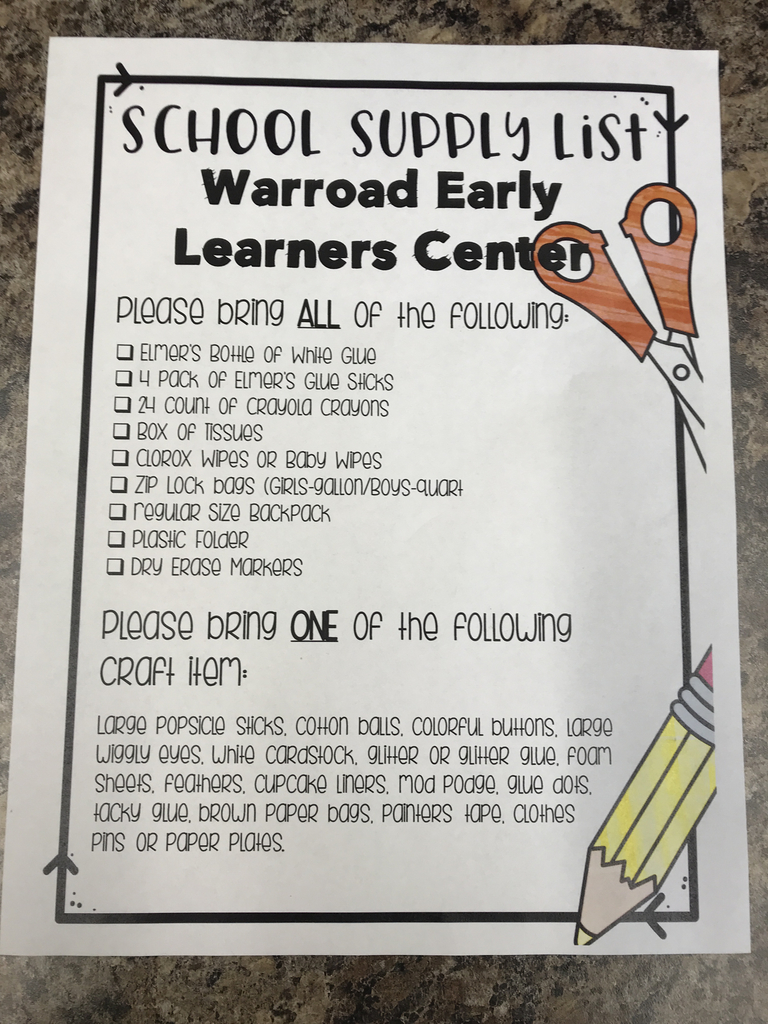 ELC School Supply List